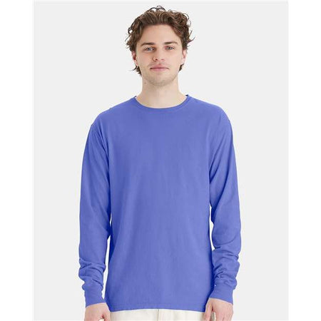 ComfortWash by Hanes Garment-Dyed Long Sleeve T-Shirt - Deep Forte Blue - ComfortWash by Hanes GDH200 ComfortWash by Hanes Deep Forte Blue S