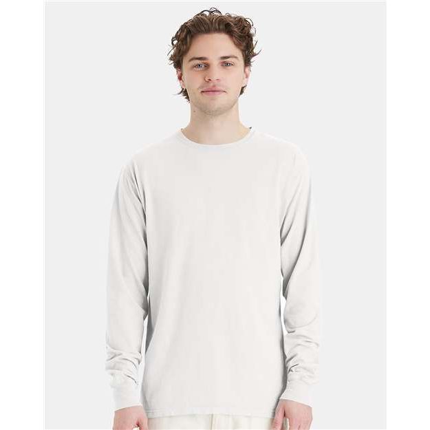 ComfortWash by Hanes Garment-Dyed Long Sleeve T-Shirt - White - ComfortWash by Hanes GDH200 ComfortWash by Hanes