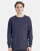 ComfortWash by Hanes Unisex Garment-Dyed Long Sleeve T-Shirt With a Pocket - ComfortWash by Hanes GDH250