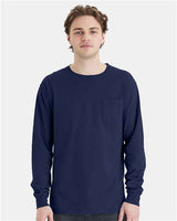 ComfortWash by Hanes Unisex Garment-Dyed Long Sleeve T-Shirt With a Pocket - ComfortWash by Hanes GDH250