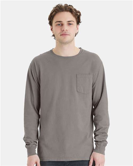 ComfortWash by Hanes Unisex Garment-Dyed Long Sleeve T-Shirt With a Pocket - ComfortWash by Hanes GDH250