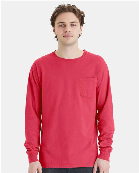 ComfortWash by Hanes Unisex Garment-Dyed Long Sleeve T-Shirt With a Pocket - ComfortWash by Hanes GDH250