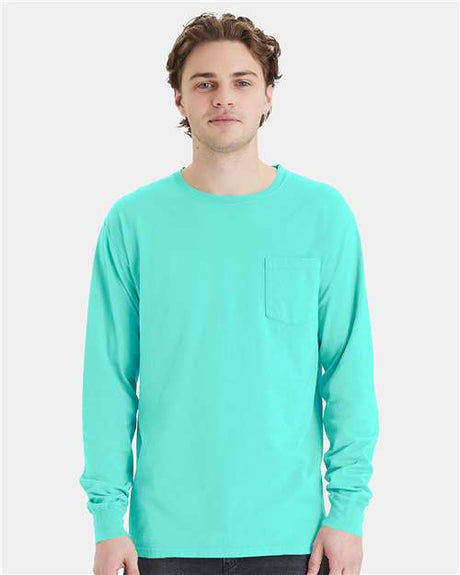 ComfortWash by Hanes Unisex Garment-Dyed Long Sleeve T-Shirt With a Pocket - ComfortWash by Hanes GDH250
