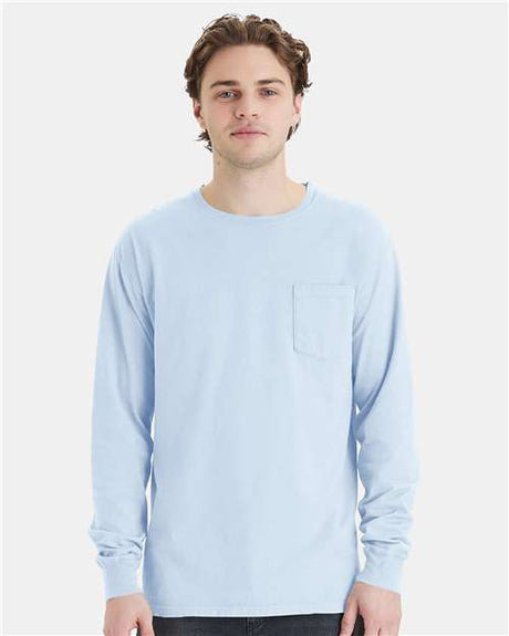 ComfortWash by Hanes Unisex Garment-Dyed Long Sleeve T-Shirt With a Pocket - ComfortWash by Hanes GDH250