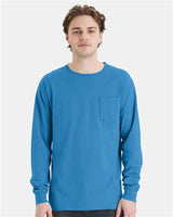 ComfortWash by Hanes Unisex Garment-Dyed Long Sleeve T-Shirt With a Pocket - ComfortWash by Hanes GDH250