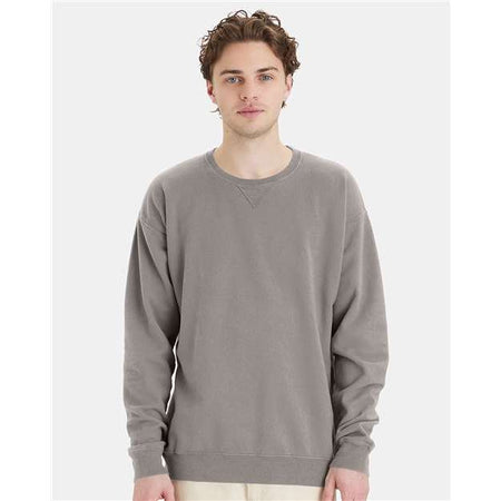 ComfortWash by Hanes Garment-Dyed Crewneck Sweatshirt - Concrete Grey - ComfortWash by Hanes GDH400 ComfortWash by Hanes Concrete Grey S