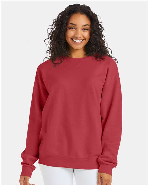 ComfortWash by Hanes Garment-Dyed Crewneck Sweatshirt - Crimson Fall - ComfortWash by Hanes GDH400 ComfortWash by Hanes