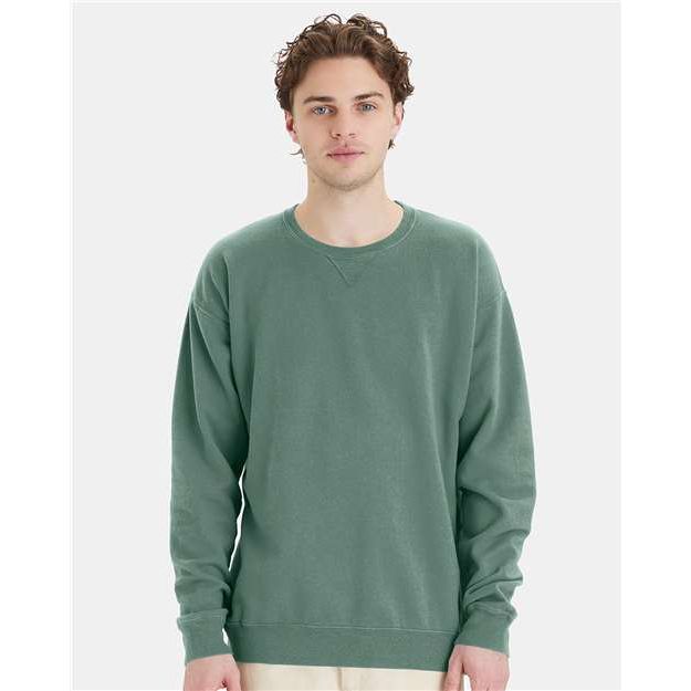 ComfortWash by Hanes Garment-Dyed Crewneck Sweatshirt - Cypress Green - ComfortWash by Hanes GDH400 ComfortWash by Hanes Cypress Green S