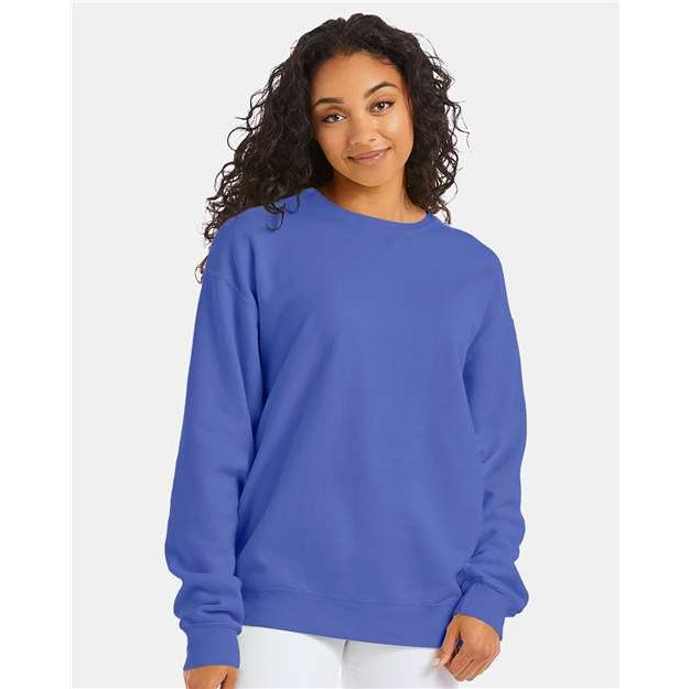 ComfortWash by Hanes Garment-Dyed Crewneck Sweatshirt - Deep Forte Blue - ComfortWash by Hanes GDH400 ComfortWash by Hanes Deep Forte Blue S