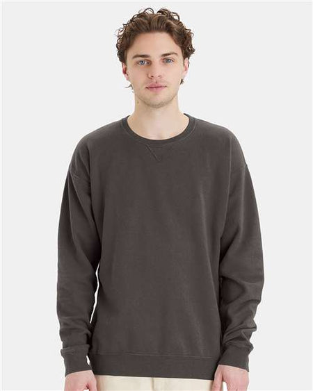 ComfortWash by Hanes Garment-Dyed Crewneck Sweatshirt - New Railroad Grey - ComfortWash by Hanes GDH400 ComfortWash by Hanes