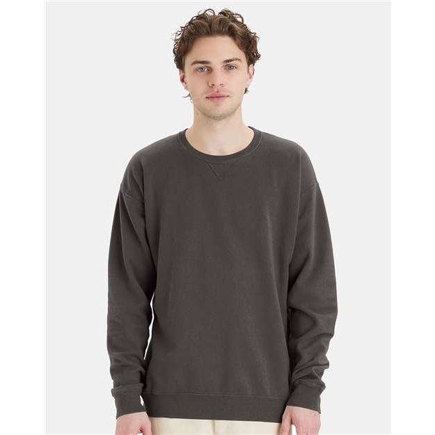 ComfortWash by Hanes Garment-Dyed Crewneck Sweatshirt - New Railroad Grey - ComfortWash by Hanes GDH400 ComfortWash by Hanes