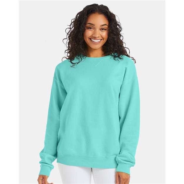 ComfortWash by Hanes Garment-Dyed Crewneck Sweatshirt - Mint - ComfortWash by Hanes GDH400 ComfortWash by Hanes Mint S