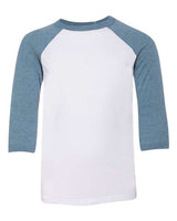 Bella + Canvas 3200Y Youth Three-Quarter Sleeve Baseball Tee