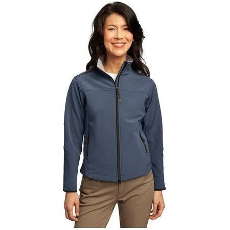Ladies Glacier Soft Shell Jacket Joe's USA Atlantic Blue/Chrome Small
