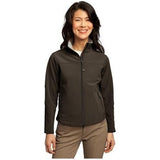 Ladies Glacier Soft Shell Jacket Joe's USA Brown/Chrome X-Small
