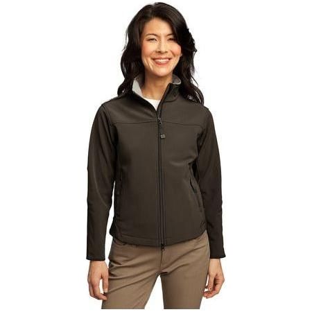 Ladies Glacier Soft Shell Jacket Joe's USA Brown/Chrome X-Large