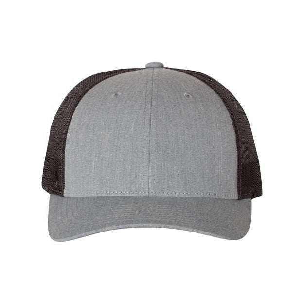 Richardson Low Pro Trucker Cap - Richardson 115 Caps Richardson Heather Grey/ Dark Charcoal M/L