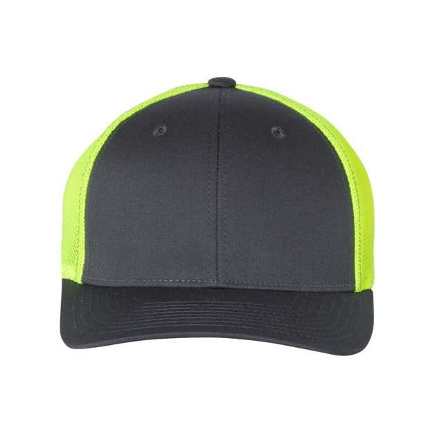 Richardson R-Flex Trucker Cap - Richardson 110 Richardson Charcoal/ Neon Yellow S/M