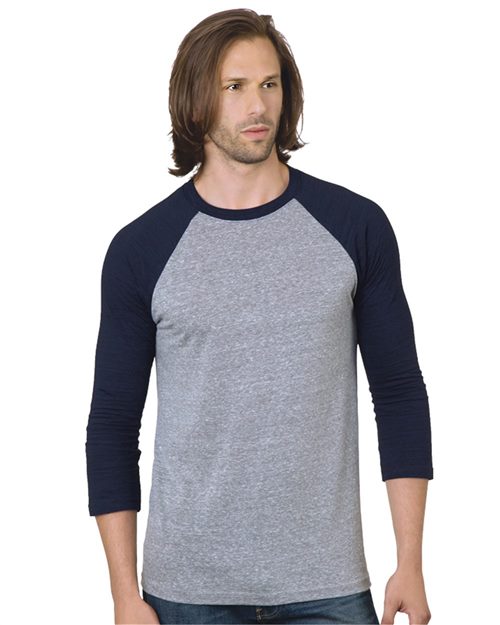 Bayside Triblend Three-Quarter Sleeve Raglan T-Shirt - Bayside 9525 Bayside