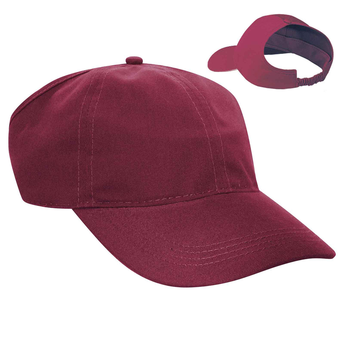 OTTO CAP 4 Panel Ponytail Cap OTTO 69-291 Otto Cap 010 - Maroon S/M