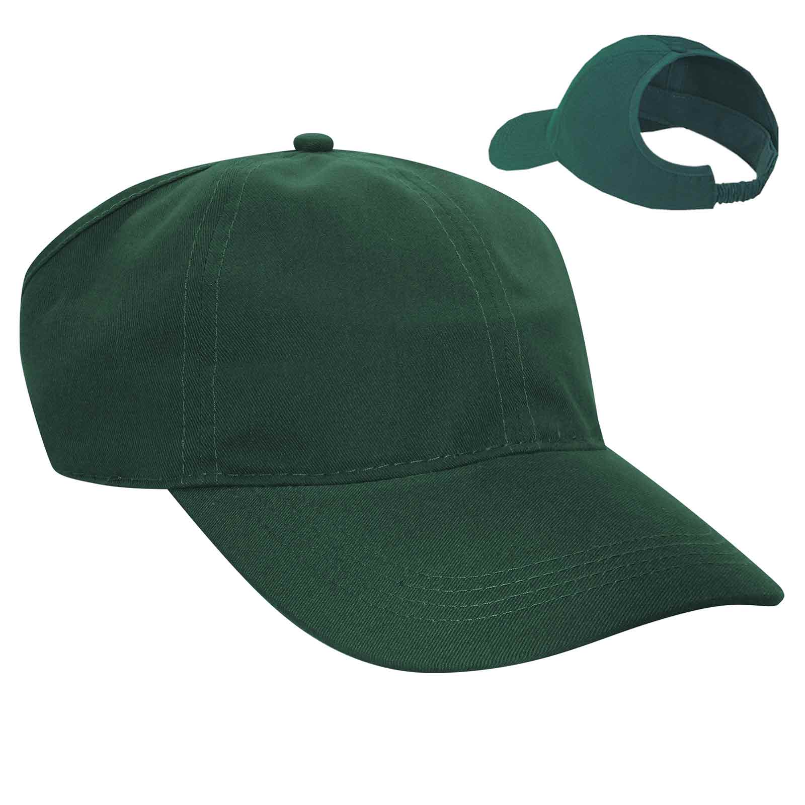 OTTO CAP 4 Panel Ponytail Cap OTTO 69-291 Otto Cap 017 - Dk. Green L/XL