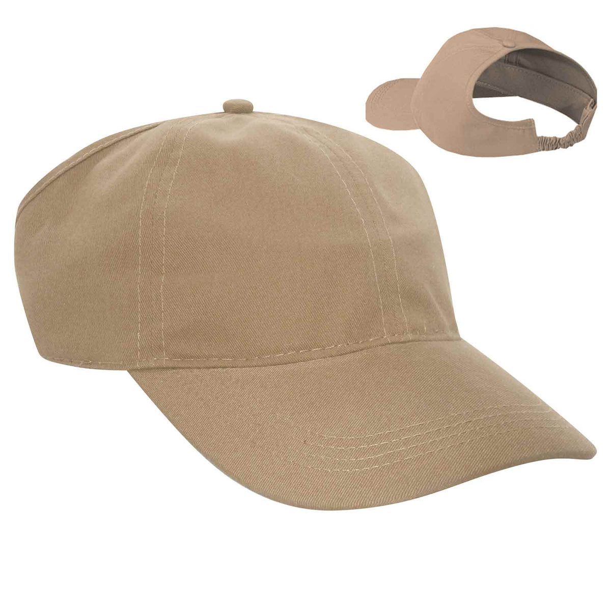 OTTO CAP 4 Panel Ponytail Cap OTTO 69-291 Otto Cap 032 - Khaki S/M