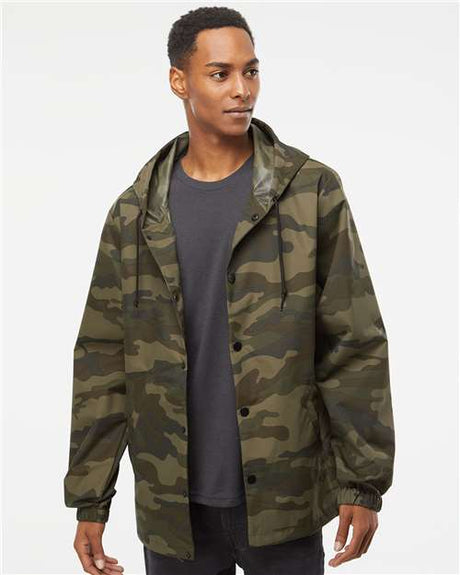 Independent Trading Co. Men's Water-Resistant Hooded Windbreaker - Independent Trading Co. EXP95NB