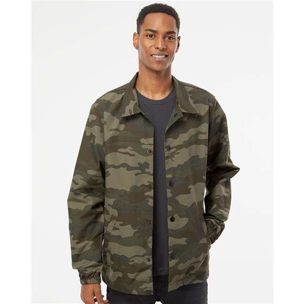 Independent Trading Co. Water-Resistant Windbreaker Coach’s Jacket - Independent Trading Co. EXP99CNB Independent Trading Co. Forest Camo XS