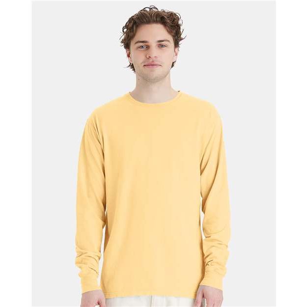 ComfortWash by Hanes Garment-Dyed Long Sleeve T-Shirt - Summer Squash Yellow - ComfortWash by Hanes GDH200 ComfortWash by Hanes Summer Squash Yellow S