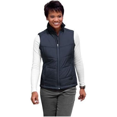 Ladies Puffy Vest Joe's USA Dark Slate/Black Large