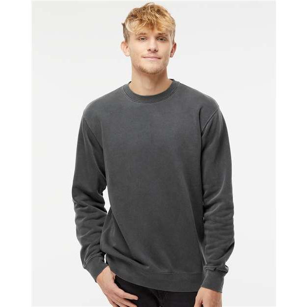 Independent Trading Co. Midweight Pigment-Dyed Crewneck Sweatshirt - Pigment Black - Independent Trading Co. PRM3500 Independent Trading Co. Pigment Black XS