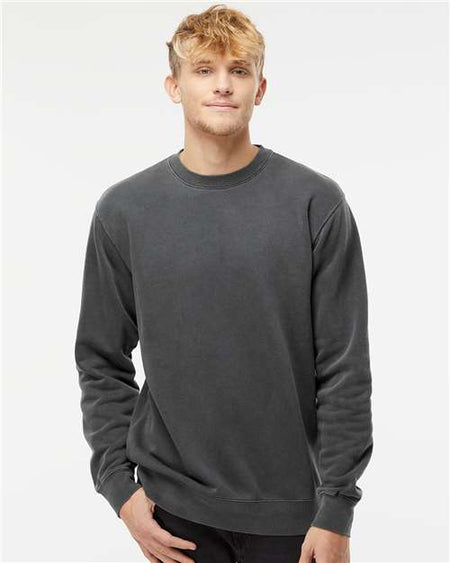 Independent Trading Co. Midweight Pigment-Dyed Crewneck Sweatshirt - Pigment Black - Independent Trading Co. PRM3500 Independent Trading Co.