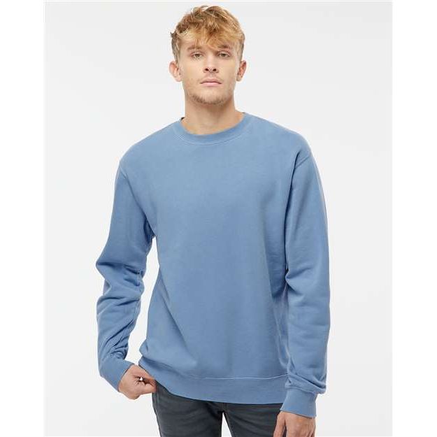 Independent Trading Co. Midweight Pigment-Dyed Crewneck Sweatshirt - Pigment Light Blue - Independent Trading Co. PRM3500 Independent Trading Co. Pigment Light Blue XS