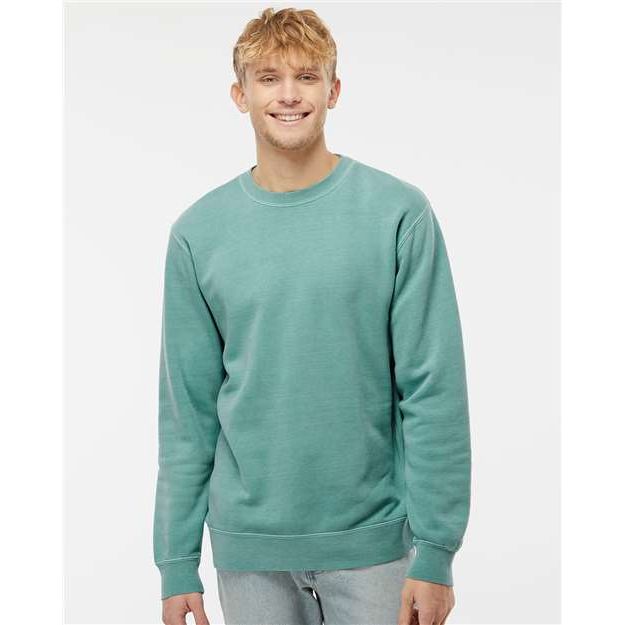 Independent Trading Co. Midweight Pigment-Dyed Crewneck Sweatshirt - Pigment Mint - Independent Trading Co. PRM3500 Independent Trading Co. Pigment Mint XS