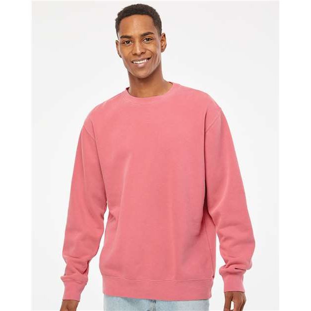 Independent Trading Co. Midweight Pigment-Dyed Crewneck Sweatshirt - Pigment Pink - Independent Trading Co. PRM3500 Independent Trading Co. Pigment Pink XS