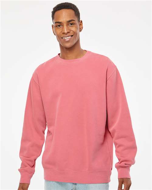 Independent Trading Co. Midweight Pigment-Dyed Crewneck Sweatshirt - Pigment Pink - Independent Trading Co. PRM3500 Independent Trading Co.