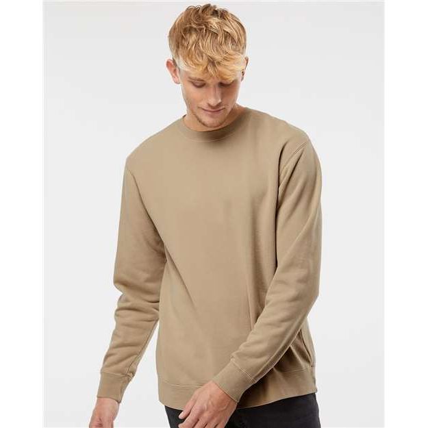 Independent Trading Co. Midweight Pigment-Dyed Crewneck Sweatshirt - Pigment Sandstone - Independent Trading Co. PRM3500 Independent Trading Co. Pigment Sandstone XS