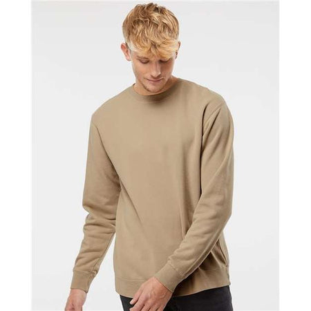 Independent Trading Co. Midweight Pigment-Dyed Crewneck Sweatshirt - Pigment Sandstone - Independent Trading Co. PRM3500 Independent Trading Co.