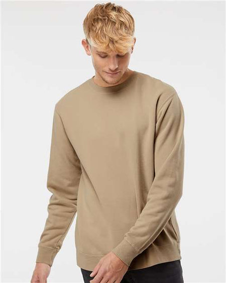 Independent Trading Co. Midweight Pigment-Dyed Crewneck Sweatshirt - Pigment Sandstone - Independent Trading Co. PRM3500 Independent Trading Co.