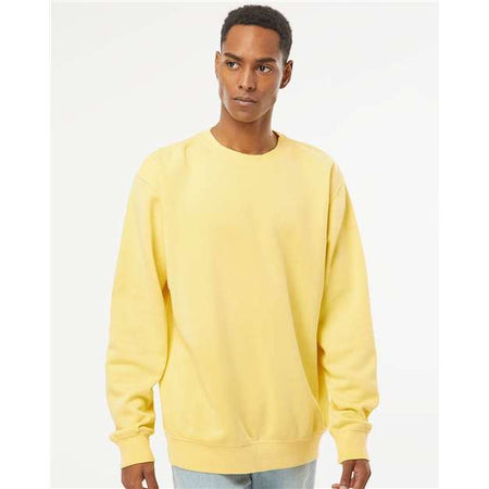 Independent Trading Co. Midweight Pigment-Dyed Crewneck Sweatshirt - Pigment Yellow - Independent Trading Co. PRM3500 Independent Trading Co. Pigment Yellow XS