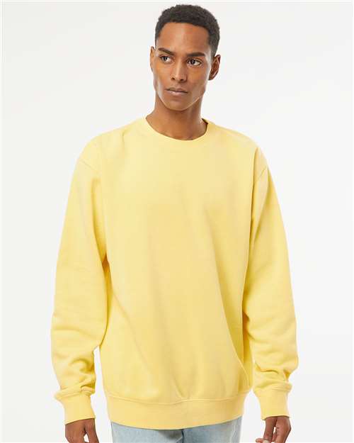 Independent Trading Co. Midweight Pigment-Dyed Crewneck Sweatshirt - Pigment Yellow - Independent Trading Co. PRM3500 Independent Trading Co.