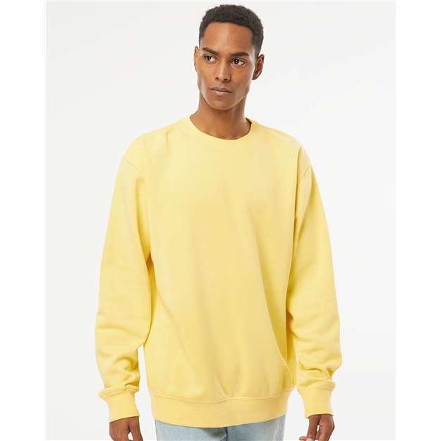 Independent Trading Co. Midweight Pigment-Dyed Crewneck Sweatshirt - Pigment Yellow - Independent Trading Co. PRM3500 Independent Trading Co.