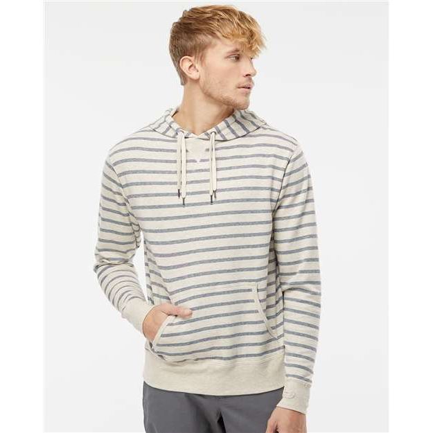 Independent Trading Co. Midweight French Terry Hooded Sweatshirt - Independent Trading Co. PRM90HT Independent Trading Co. Oatmeal Heather/ Salt & Pepper Stripe XS