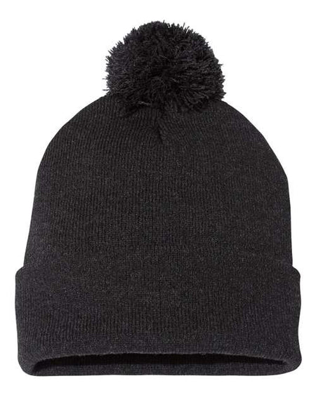 Sportsman 12" Pom-Pom Cuffed Beanie - Sportsman SP15 Sportsman Heather Charcoal One Size