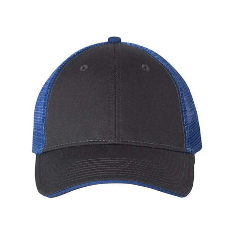 Valucap Sandwich Trucker Cap - Valucap S102 Valucap Charcoal/ Royal Adjustable