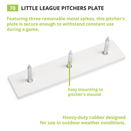 Champion Sports 3-SPIKE PITCHER'S PLATE OFFICIAL, 24" X 6"