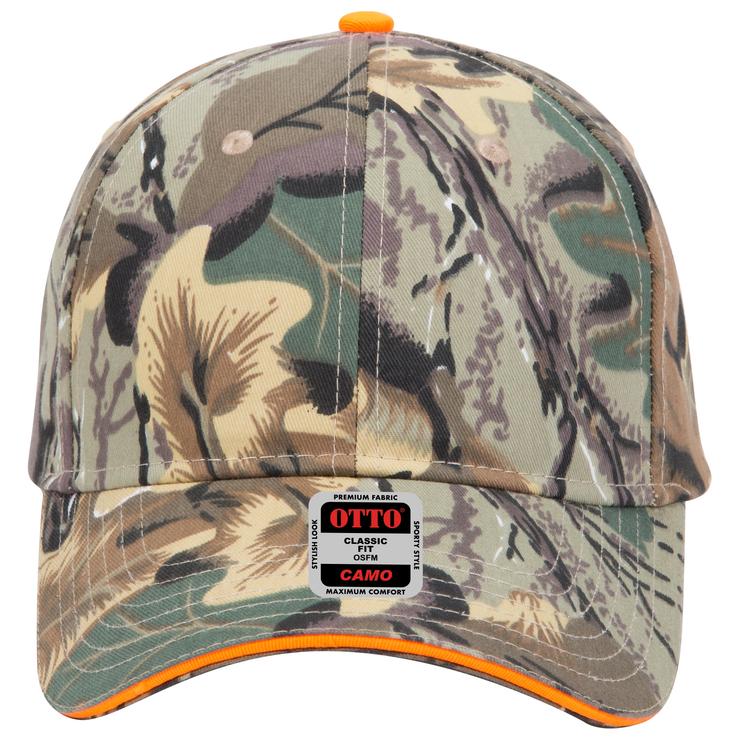 OTTO CAP Camouflage 6 Panel Low Profile Baseball Cap OTTO 71-602 Otto Cap 320734 - Kha/Brn/Lt.Ol.Grn OSFM - Adult