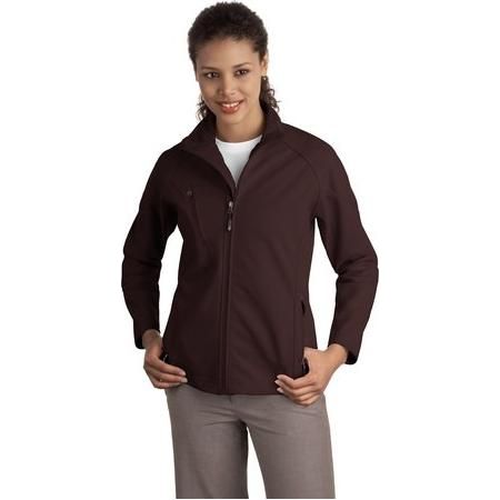 Ladies Textured Soft Shell Jacket Joe's USA Cafe Brown 2X-Large