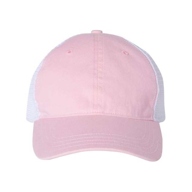 Richardson Garment-Washed Trucker Cap - Richardson 111 Richardson Pink/ White Adjustable
