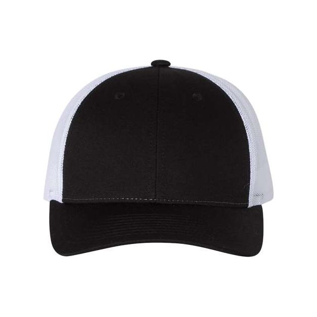 Richardson Low Pro Trucker Cap - Richardson 115 Caps Richardson Black/ White M/L